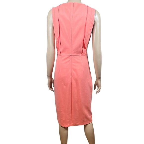 Kobi Halperin Quinn Dress Coral Rose Pink Sleeveless Draped Size 6 (044) - Picture 7 of 14
